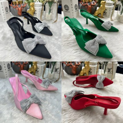 Diamond Bow Decoration Heel